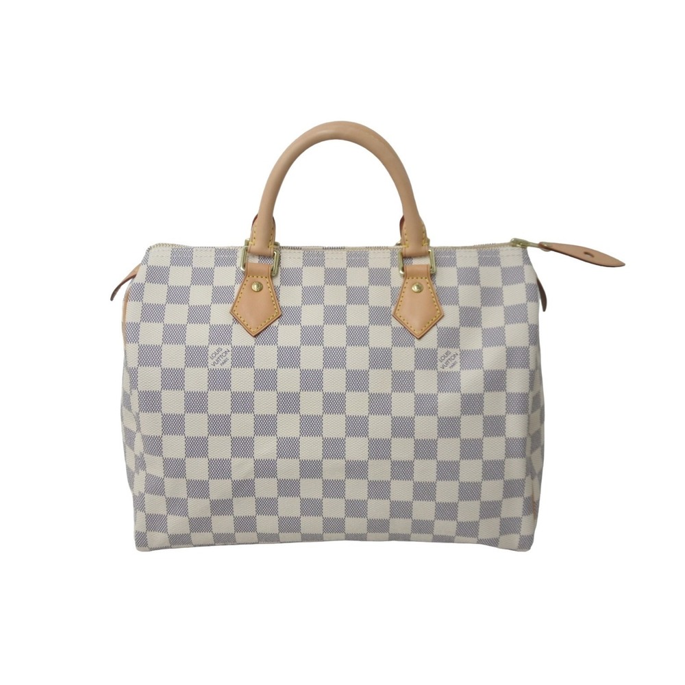 LOUIS VUITTON Speedy Damier Azur White Beige